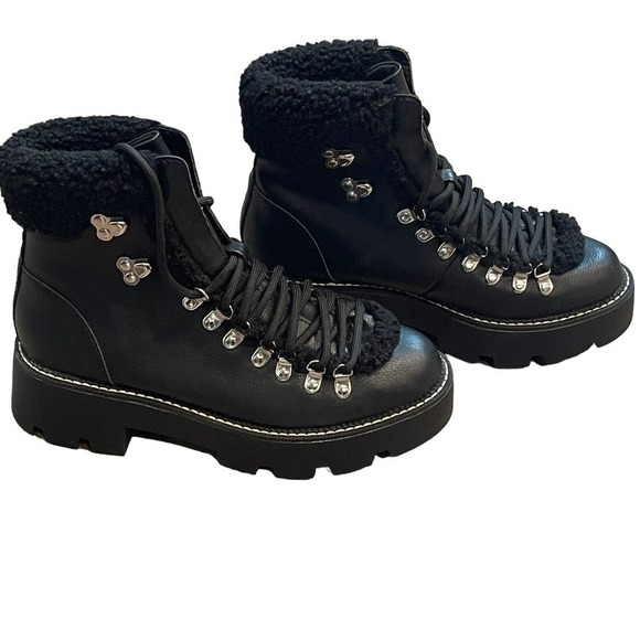 New COOL PLANET BY STEVE MADDEN Black Paris Cyclone Winter Hiker’s Boot Size 7 - Picture 8 of 12